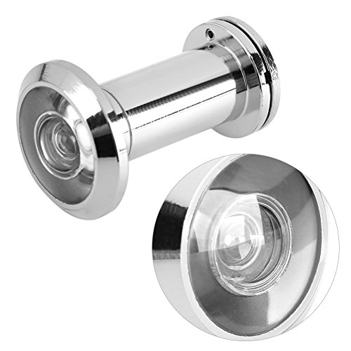 Door Viewer Security Peek Peephole Optisches Glas 200 Grad Weitwinkel mit Sichtschutz(Bright Chrome) von Zerodis
