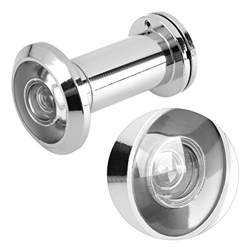 Door Viewer Security Peek Peephole Optisches Glas 200 Grad Weitwinkel mit Sichtschutz(Bright Chrome) von Zerodis