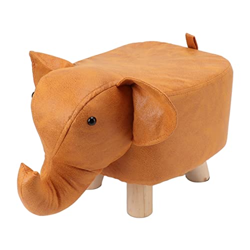 Elefant-Hocker, Tierische Weiche Niedliche Kinder-Fußhocker Fußstütze Unter Dem Schreibtisch für Kinder-Holzfußstützen-Akzentmöbel (Orange) von Zerodis