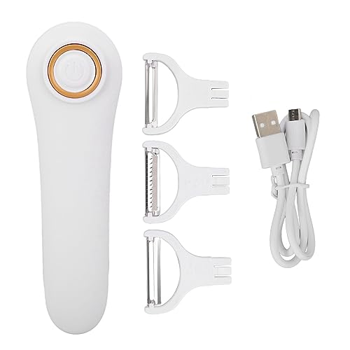 Elektrischer Kartoffelschäler 3 Elektroschäler Hand USB Spargelschäler Wiederaufladbarer Obst Gemüseschäler mit 3 Schneidköpfen für Zuhause Multifunktionaler Elektroschäler in von Zerodis
