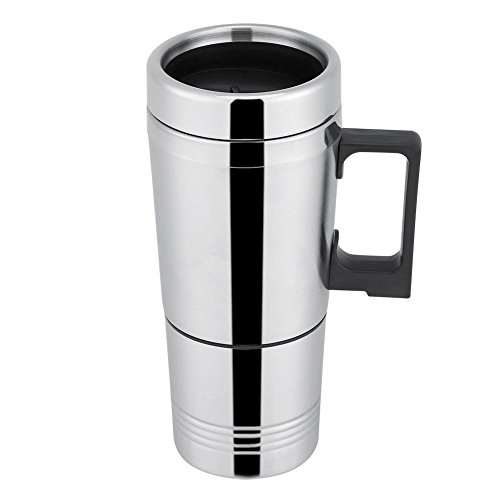 Elektrischer Wasserkocher für Auto, 300 ml, beheizbare Tasse, mit Anschluss an den Zigarettenanzünder, für Auto, Reise, Isolierung, Thermobecher, Kaffeetasse, Papa (24 V) von Zerodis