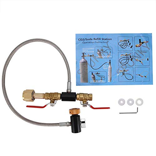 G1/2 CO2 Zylinder Nachfülladapter mit Schlauch zum Befüllen von Tank Soda Maker Direktadapter(With pressure gauge 24 inches) von Zerodis