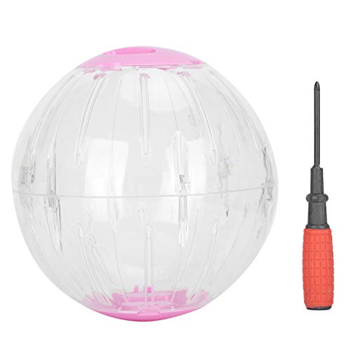 Hamster-Gymnastikball,18.5 cm 7.3 Zoll Kunststoff Transparenter Kleiner Joggingball für Kleine Haustiere Rollendes Rad Spielzeug-Laufaktivität Lindert Langeweile für Hamster-Rennmaus(Pink) von Zerodis