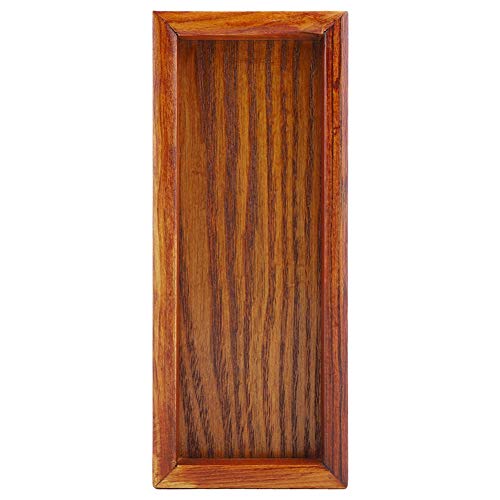 Hölzerner Behälter, festes Holz rechteckiges Geschirr Serviertablett Nahrungsmittelfrucht Teller Tee Servierplatte Imbiss Nahrungsmittelspeicher Teller, der Tisch Teller für Restaurant Haus(20 * 8cm) von Zerodis