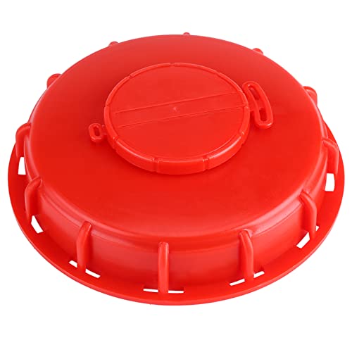 Zerodis IBC Tankdeckel Deckel Abdeckkappe Ersatzteil Tank Zubehör Kunststoff Rot 163mm IBC Wassertank Vented Atemschutzdeckel Deckel Adapter für Wasser Flüssigkeitsspeicher(#1) von Zerodis