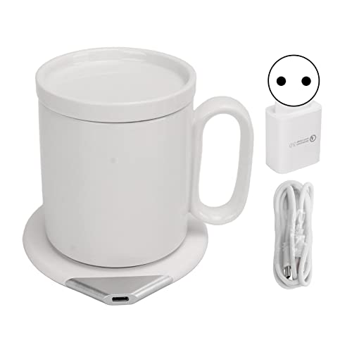 Intelligente Tasse mit Temperaturregelung und Deckel, Esser, Telefon, Ladegerät, Kaffeetassenwärmer, für Schreibtisch, Heimbüro, Beheizbare Kaffeetasse, Selbsterhitzende Kaffeetasse(#2) von Zerodis