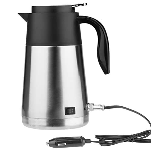 Isolierkanne Thermoskanne Tragbare 1300 ml 12/24 V Reise Auto Lkw Wasserkocher Schnell Kochen mit Zigarettenanzünder Fuse für Tee Kaffee trinken(24V) von Zerodis