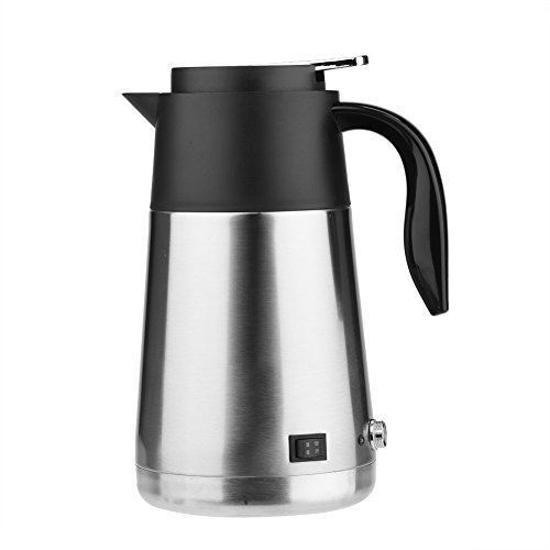 Isolierkanne Thermoskanne Tragbare 1300 ml 12/24 V Reise Auto Lkw Wasserkocher Schnell Kochen mit Zigarettenanzünder für Tee Kaffee trinken(12V) von Zerodis