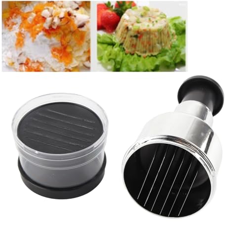 Lebensmittelzerkleinerer, Manueller Lebensmittelzerkleinerer aus Edelstahl für die Küche, Leicht zu Reinigender Manueller Gemüsezerkleinerer, Spülmaschinenfester Schlagzerkleinerer für Knoblauch-Nuss- von Zerodis