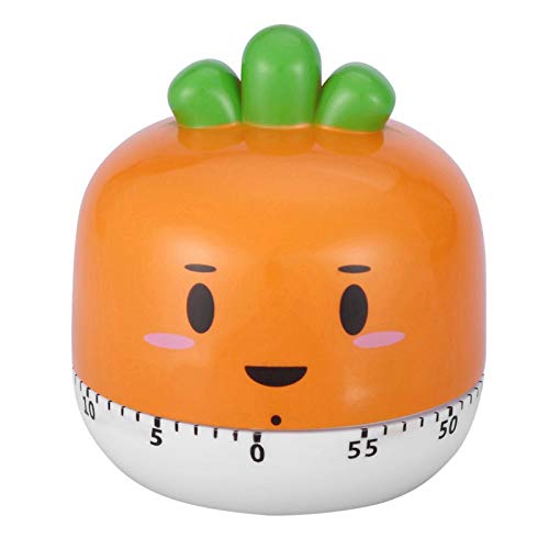 Mechanischer Timer, Kochtimer, Manuell, Gemüse, Obst, Zähler, Ananas, Tomate, Karotte, Form, Küchentimer Zum Kochen(Orange) von Zerodis
