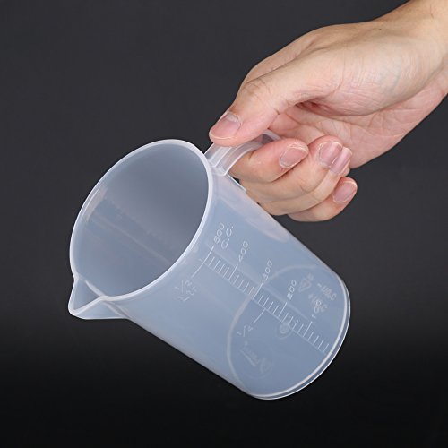 Messbecher aus lebensmittelechtem Kunststoff, 500 ml/1000 ml, transparent, präzise Skala Messwerkzeug mit Deckel für Küche Kochen Backen (500 ml) von Zerodis