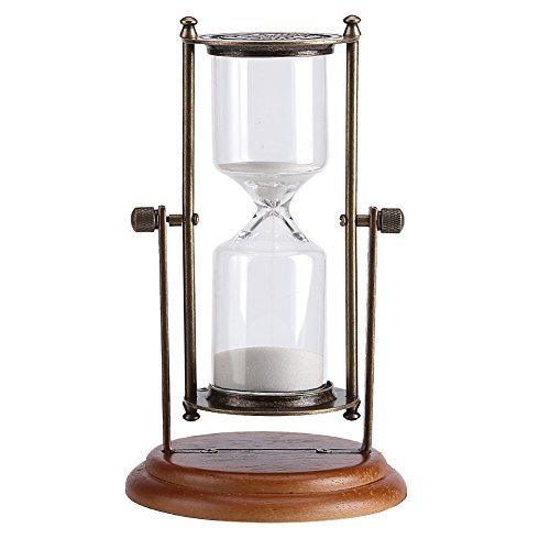 Metall Sanduhr Glas Uhr Sanduhr mit 15 Minuten Zeitintervall Schreibtisch Couchtisch Bücherregal Curio Schrank Weihnachten Geburtstag Dekor Geschenk vorhanden für Geschenke Home Office Desktop Dekor von Zerodis