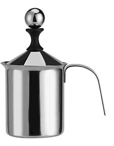 Milchaufschäumer Milchaufschäumer Manueller Mixer Schneebesen Milchschaum Hersteller von Milchschaum für heiße Schokolade Kaffee (800 ml) von Zerodis