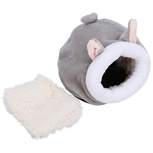 Zerodis Mini Hamster Bett, Cartoon Tierform Winter Warmes Schlafbett Nest für Kleintiere Igel Mäuse Ratte Zwerg Hamster Rennmaus(Gray) von Zerodis