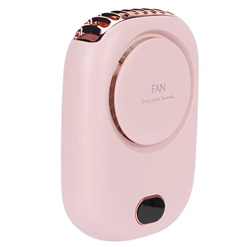 Mini-Handventilator, Persönlicher Tragbarer Ventilator 3-Gang-Lanyard USB-Aufladung Kleiner Schreibtisch Kühler Gesichtsventilator Hals Hängen Klingenloser Lüfter für Campingreisen zu Hause(Rosa) von Zerodis