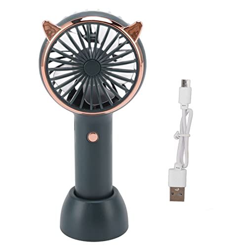 Mini-Handventilator Katze Katzenohren Handventilator Mädchenventilator 3 Stufen USB-Aufladung Tragbarer Mini-Handheld-USB-Ventilator für Outdoor-Aktivitäten Reisen Süße Ventilatorohren USB(Grün) von Zerodis