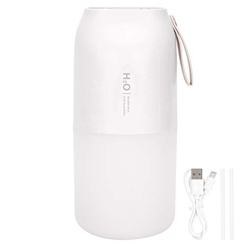 Mini-Luftbefeuchter, 300 Ml Doppelspray Cool Misting Luftreiniger Reiniger USB-Lade Nanometer Luftdiffusor mit 2 Gängen Nachtlicht für Home Office Autogebrauch(Weiß) von Zerodis