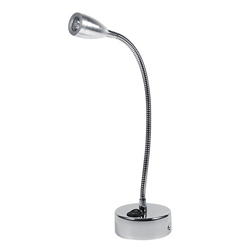 Nachttischlampe 3 W 85–265 V flexibel verstellbar Schwanenhals Nachttisch Wandleuchte Leselampe mit für Schlafzimmer Büro Werkbank Studio 3000-3205k 3.0W von Zerodis