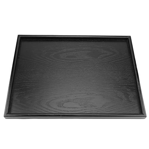 Natürliche feste hölzerne Platten Praktisches rechteckiges Geschirr Serviertablett Tee Tablett mit angehobenen Rändern Elegante Nahrungsmittel Servierwerkzeug Tischdekorations Zusätze(40*30cm) von Zerodis