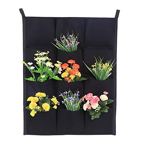 Pflanzbeutel, vertikale Filztasche für Gartenpflanzen, Pflanzgefäß, Wandbehang für Garten, Balkon, Heimdekoration, Begrünungsprojekt (12 Taschen, 78 × 60 cm) von Zerodis