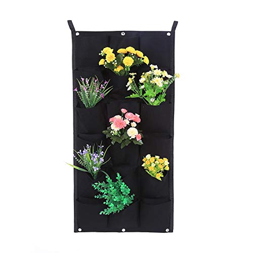 Pflanzbeutel, vertikale Filztasche für Gartenpflanzen, Pflanzgefäß, Wandbehang für Garten, Balkon, Heimdekoration, Begrünungsprojekt (18 Taschen, 100 × 50 cm) von Zerodis