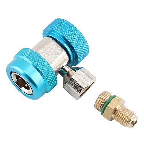 R134 A/C Niedrig/Hoch Schnellverbinder Set Klimaanlage Gelenkverbinder Adapter Abluftventil Kern Krümmer Manifold Low High Side Adapter (Blau) von Zerodis