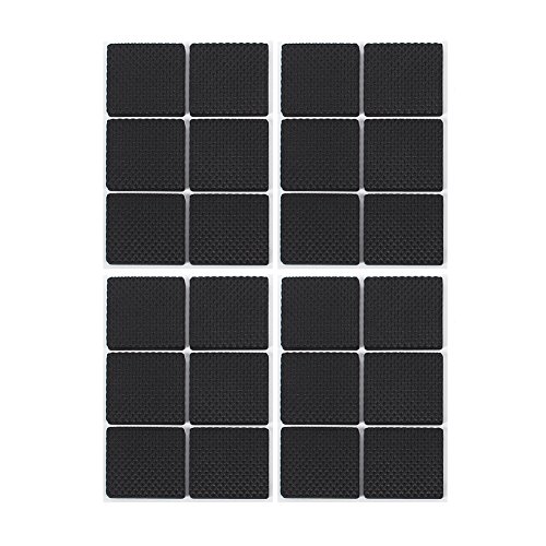 Rechteck Schwarz rutschfeste Selbstklebende Gummifüße Pads Protektoren Möbel für Schränke Kleine Haushaltsgeräte Elektronik Bilderrahmen Möbel Schubladen Schränke (24Pcs) von Zerodis