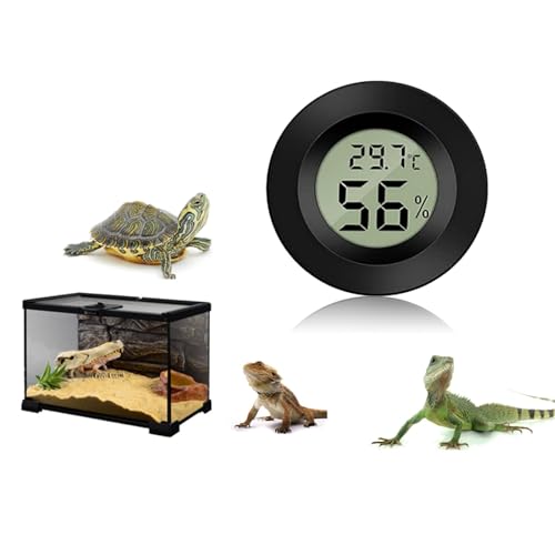 Reptile LCD, Temperaturmesser für Reptile Reptile LCD Hygrometer Mini LCD Reptile Reptile für Eidechsenbox[black] von Zerodis