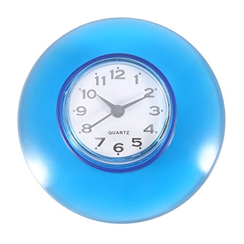 Saugnapf Wasserdicht Runde Mini Wanduhr Quarz Uhren Dekoration Für Badezimmer Küche Wohnzimmer Schlafzimmer(Blau) von Zerodis
