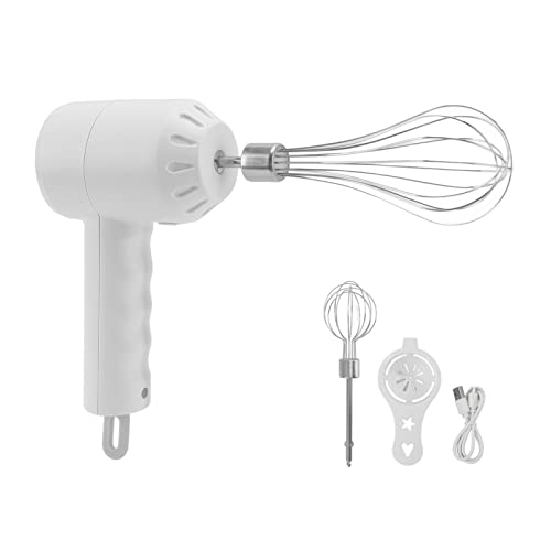 Schnurloser Handmixer, 20W Edelstahl Elektrische Handheld 3 -Speed ​​-Mixer mit Eierschlägerküchenutensilien Zum Mischen des Hackens USB Wiederaufladbar Geeignet (WHITE) von Zerodis