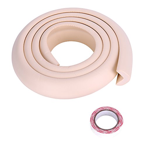 Stoßstangenstreifen, 2M DIY verdicken Baby Proofing Edge Corner Guards Safe Edge Kissen Sicherheit Tisch Möbel Protektoren Raumdekoration für Kinder Kinder Kleinkinder(Beige) von Zerodis