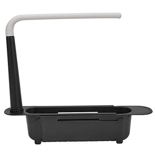 Teleskop Spülregal, Spülbecken Organizer Einstellbar Kapazität PP Spülen Organizer mit Tablett Erweiterbarer Abflusskorbhalter für Küchenspüle 5 Farben Zur Auswahl 12,6-17,7 Zoll(Schwarz) von Zerodis