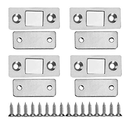 2 Satz Magnetschnäpper Dünn Ultra dünne starke magnetische Tür-Fangen-Klinke mit Schrauben Magnetverschluss Schrankmagnete für Hauptmöbel Kabinett Schrank von Zerodis