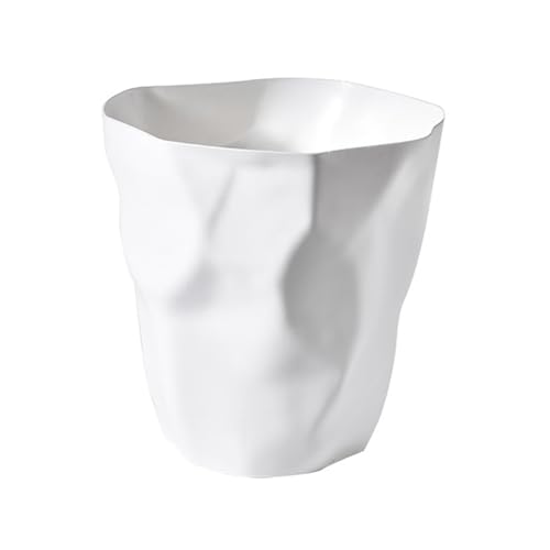 Unregelmäßiger Kunststoff-Mülleimer in Modernem Design für Büro, Schlafzimmer mit Kompaktem Design, Vielseitige Aufbewahrungslösung (WHITE) von Zerodis