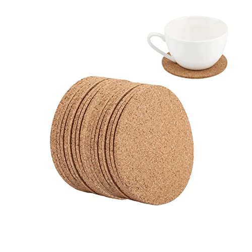 Untersetzer aus natürlichem Kork, Holz, Getränkeuntersetzer, Tee-, Kaffee-, Tassen-Matte, saugfähig, für Zuhause, Bar, Café, Hochzeitstischzubehör (20 Stück) von Zerodis