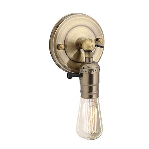 Vintage Light Holder E27 Edison Retro Wandleuchte mit Schalter für den Heimgebrauch und Dekoration 220V Silber(Bronze) von Zerodis
