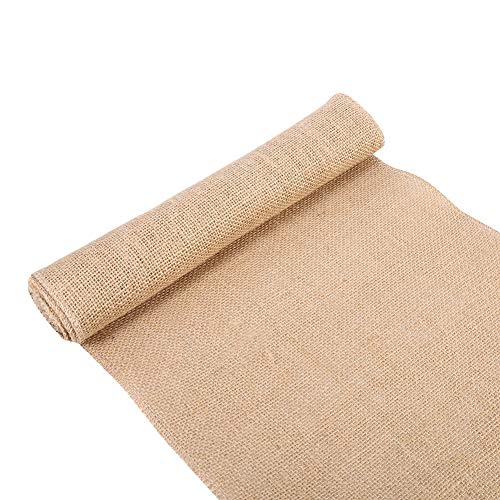 Jute Tischläufer, Vintage Natur Stil Leinen Sackleinen Stoff Sackleinen Tischläufer für Handwerk Stuhl Weihnachten Hochzeit Dekoration(30x200cm) von Zerodis