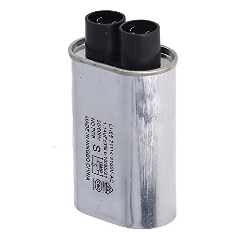 Zerodis 1,14UF Universal 2100V Mikrowelle Hochspannungs -Aluminiumkondensator Hochspannung Galanzmidlea Mikrouvenforschung 50/60 -Hz Kondensator AC 1x anwendbar: Lebensmittelzubereitung von Zerodis