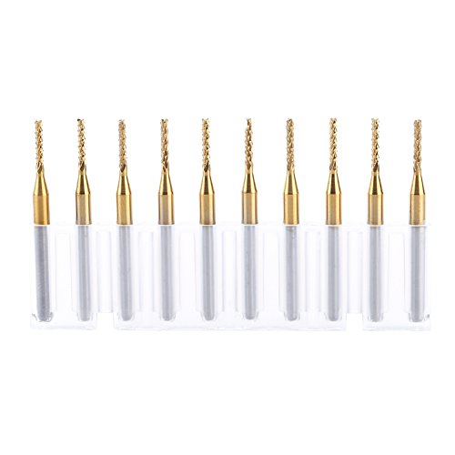 Zerodis 10pcs 1,5 Mm Carbid -Endmühlenbits, Wolframbeschichtete CNC -Steckdose -Gravur -Cutter 1/8 "Schaft für Gravierte Mahlenkupferkupfer Edelstahl -Stahlschaltplatten Geeignet von Zerodis