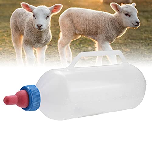 Zerodis 1L Lammmilchflasche mit Nippelflasche Milchflasche für Kälber- oder Lammzucht Viehtränke Baby Ziegenmilchfutterautomat mit Griff von Zerodis