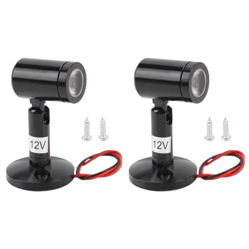 2 Stück Mini-LED-Spot-Leuchten, Aluminiumlegierungsmaterial, Warme Lichtquelle, Drehbares Design, DC 12 V, Schmuckvitrine, Vitrine, Nachttisch, Boot von Zerodis