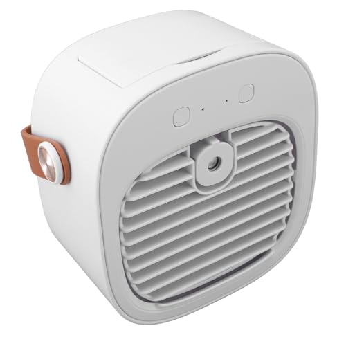 Zerodis 3 Geschwindigkeiten Persönlicher Verdunstungsluftkühler -Lüfter für Tragbare Klimaanlagen USB -wiederaufladbare, Effiziente Kühllüfter für Heimschlafzimmer (WHITE) von Zerodis