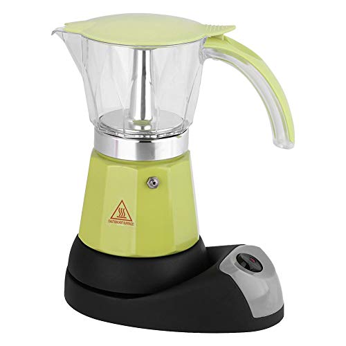 Zerodis 300ML 480W elektrische Mokka Topf abnehmbare Küchen Espresso Kaffeemaschine mit elektrischer Basisstation(Grün) von Zerodis