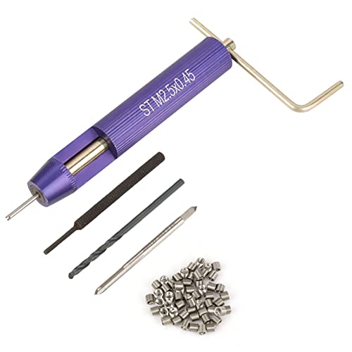 Zerodis 50pcs Edelstahlgewinde Einsätze Kit, Helical Stahlgewinde Einsätze Kit mit Installationswerkzeug ST2.5 TAP & Tang Breaker Geeignet für Aluminium -Kunststoff Geeignet von Zerodis