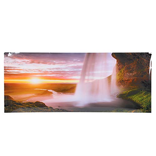 Zerodis Aquarium Aufkleber, PVC Wallpaper Aquarium dekorative Bilder Aquarium Hintergrund Aufkleber Hintergrund Poster (Sonnenuntergang Wasserfall) von Zerodis