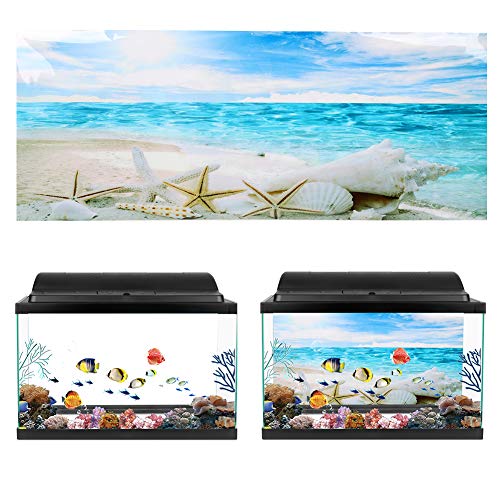 Zerodis Aquarium Poster, Sea Star Gemälde Aquarium Hintergrund Poster 3D PVC Selbstklebende Aquarium Landschaft für Aquarium Aquarium Dekoration(61 * 41cm) von Zerodis