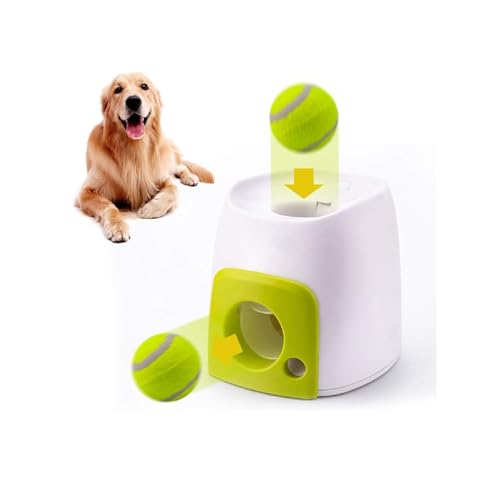 Zerodis Automatischer Tennisballwerfer, interaktiver Hundeballwerfer Bewegungsmelder Indoor Outdoor Spielzeug Apportiermaschine Hundespielzeug Ball Pitching Machine für kleine bis große Hunde (Grün) von Zerodis