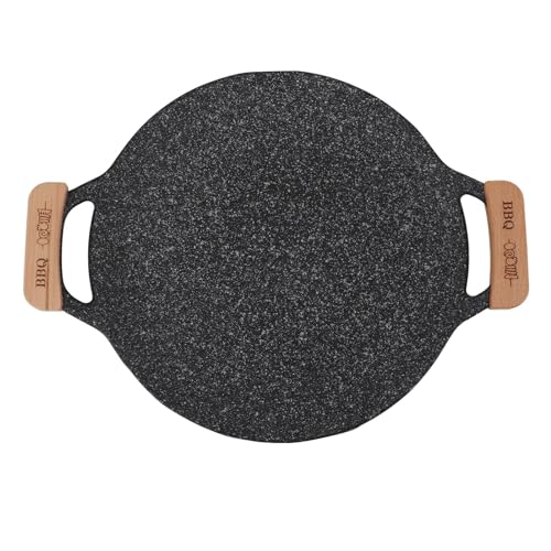 Zerodis BBQ-Grillpfanne, Runde Grillplatte aus Antihaftbeschichtetem Eisen für Camping (Klein: 20 cm) von Zerodis