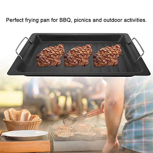 Zerodis Barbecue Pan Edelstahl Nicht -Stall -Grillplatten Kochgeschirr für Outdoor Aktivitäten Leicht Tragbar 11,8 * 9,8 Zoll von Zerodis