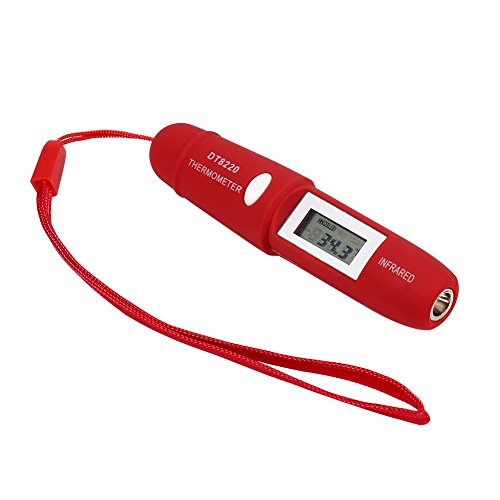 zerodis Berührungslose Infrarot-Thermometer LCD IR Digital Temperatur Messgerät Pen für Lebensmittel Milch Kochen rot von Zerodis